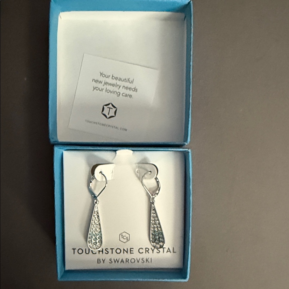 Touchstone Crystal Silver Splashed Around Earrings